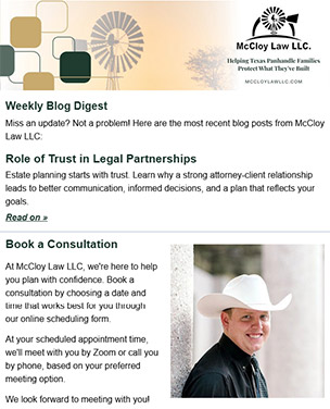 Estate Planning Newsletter - Subscribe Today!